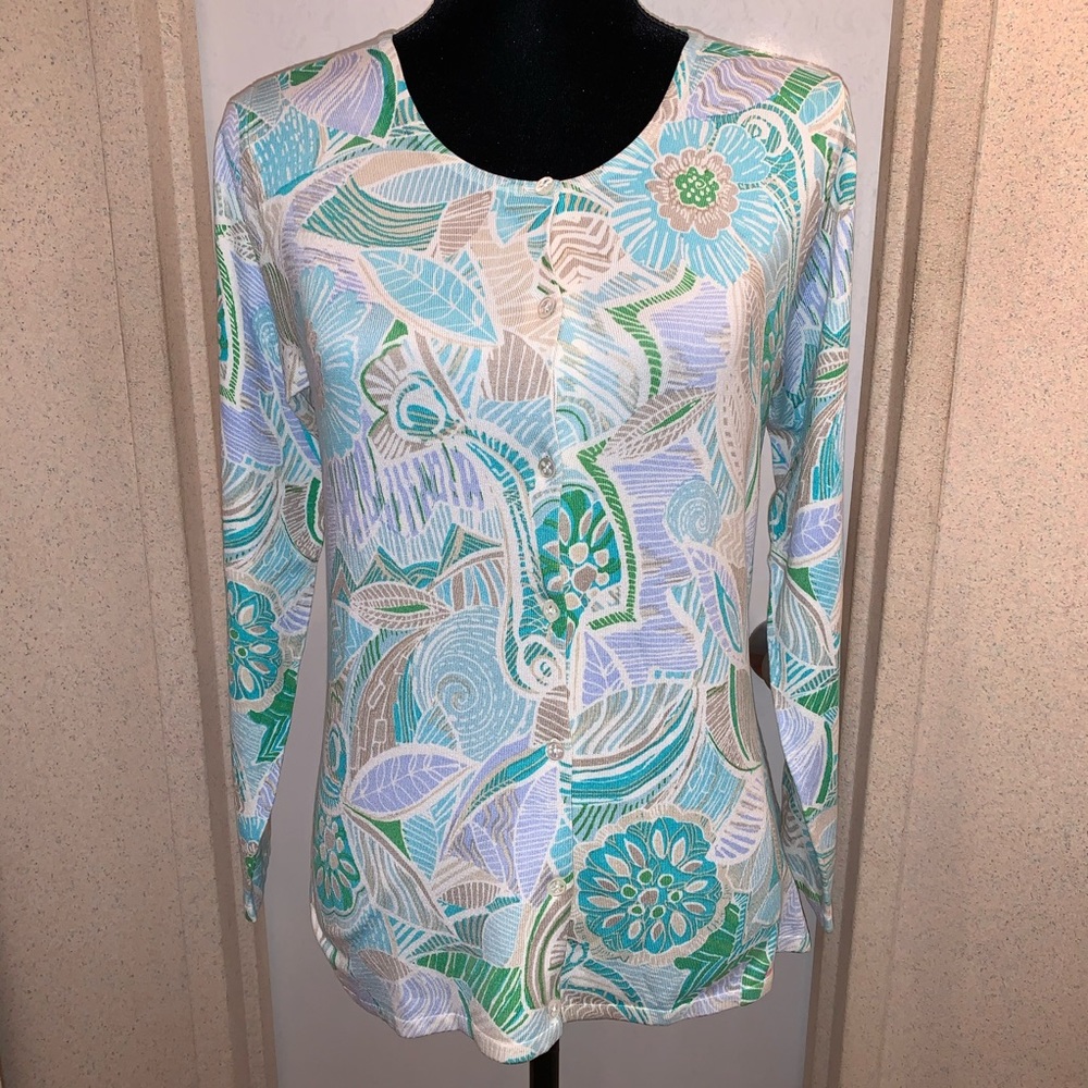 Sigrid Olsen Shirt With Buttons Petite Size Medium - image 1